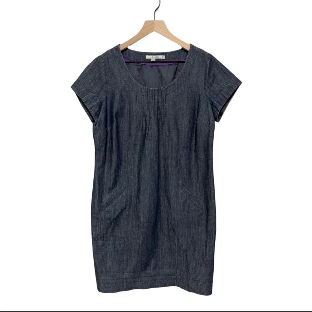 Boden Shift Cotton Denim short sleeved dress